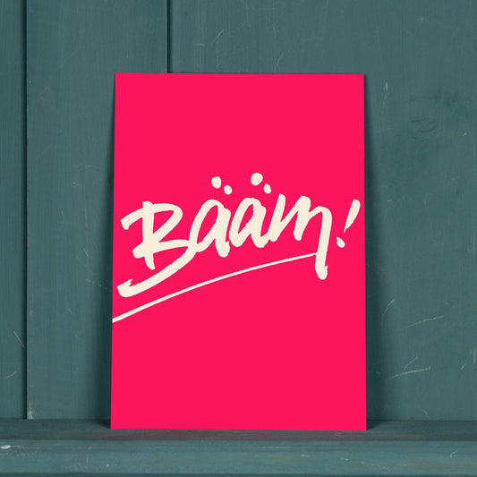 XL Postkarte mit Kalligraphie Bääm - Claus Dorsch X ECKFISCH