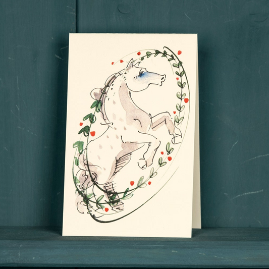 Kleine Klappkarte mit Pferd Illustration - Claus Dorsch X ECKFISCH