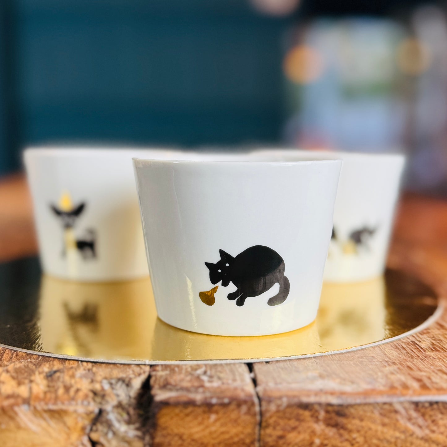 Porzellan Becher »Golden-Pooh Katze«