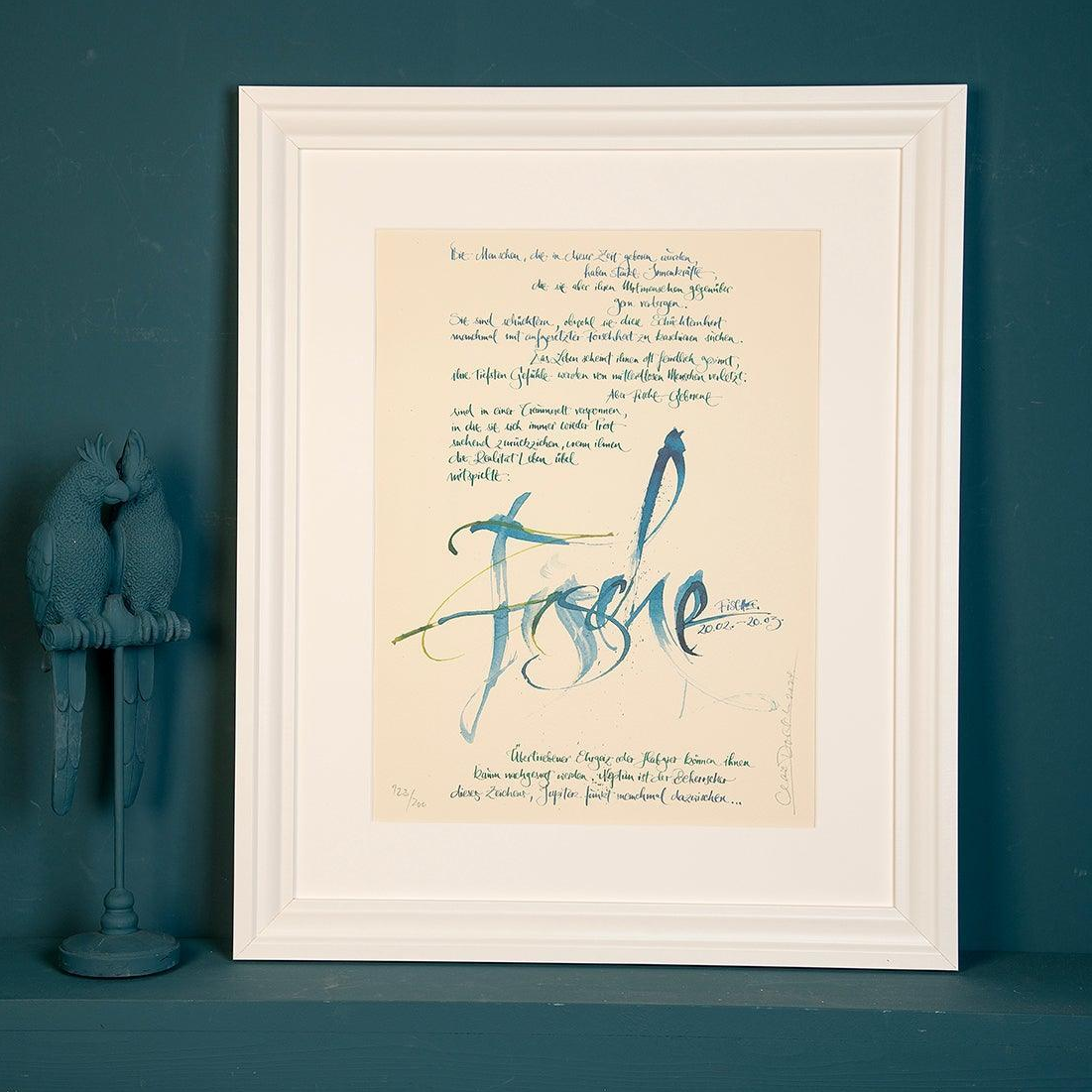 Sternzeichen »Fische« Kalligraphie zum Rahmen - Claus Dorsch 