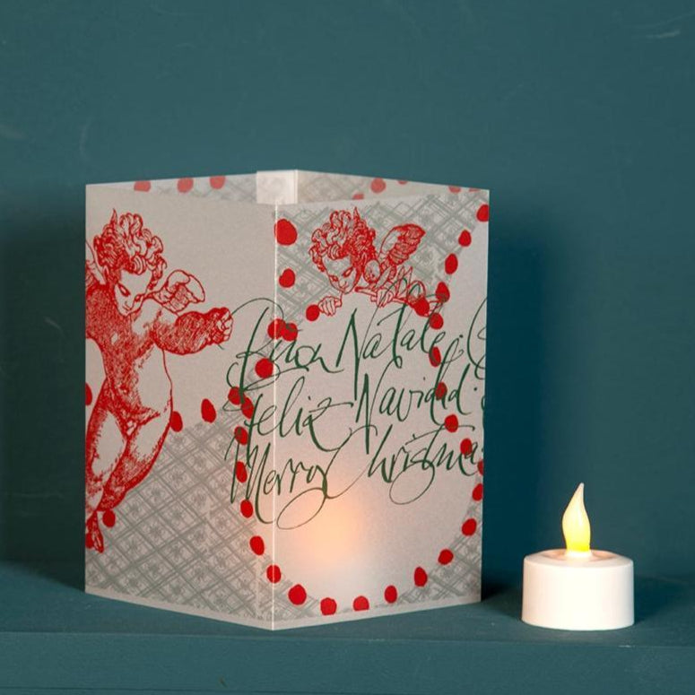 Windlicht »Engel Feliz Navidad« - Claus Dorsch Illustration und Kalligraphie
